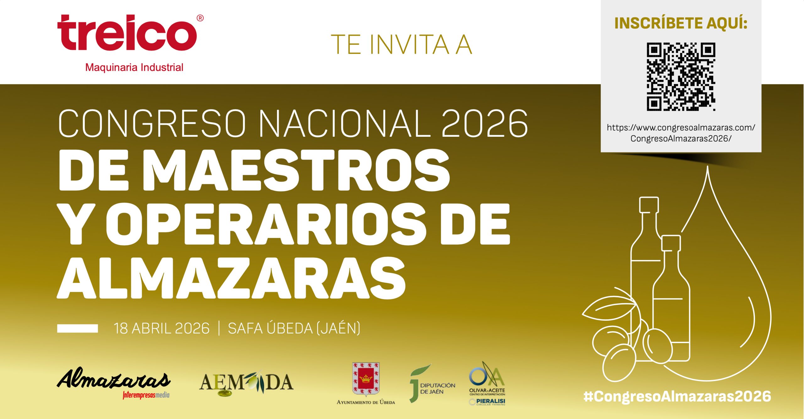 Treico Maquinaria Industrial es patrocinador de la 6º edición del “Congreso Nacional de Maestros y Operarios de Almazara”